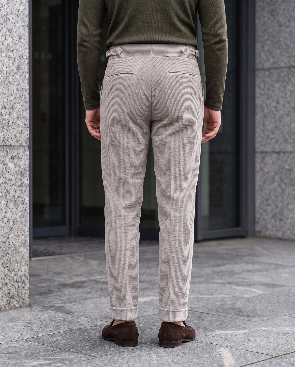 Modrone Corduroy Seersucker Beige - 8 Wale - 2