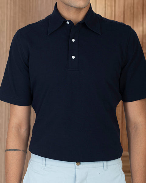 Custom Navy Men's Polo Shirt – Luxire Custom Clothing
