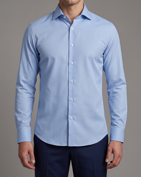 Nevron Wrinkle-Resistant Sky Blue Pinpoint Oxford Shirt