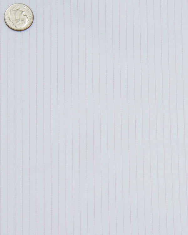 Monti Pale Pink Pinstripes on White Twill