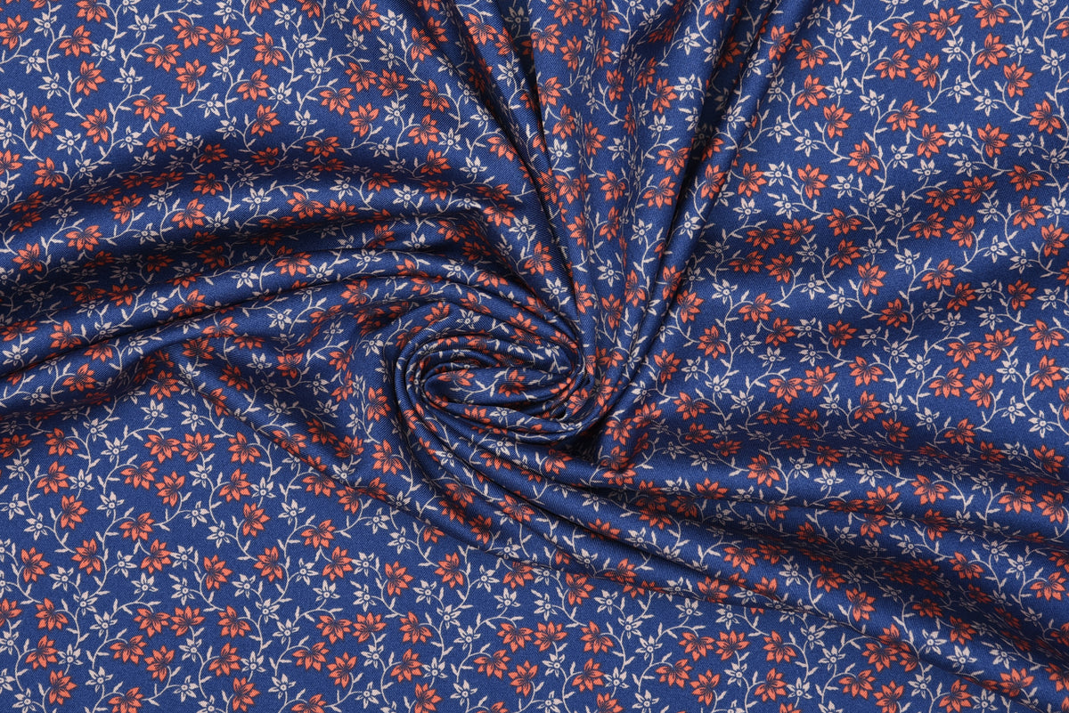 Getzner Floral Printed Shirt on Blue - 4