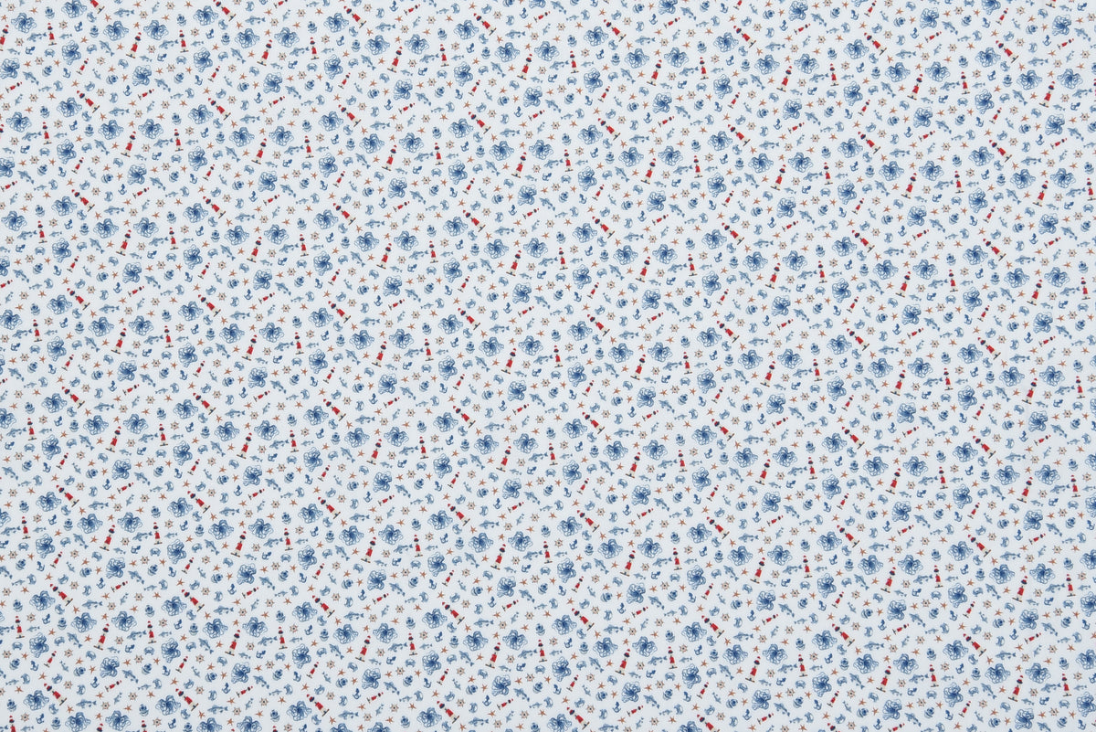 Getzner Navy & Red Print on White Shirt - 2