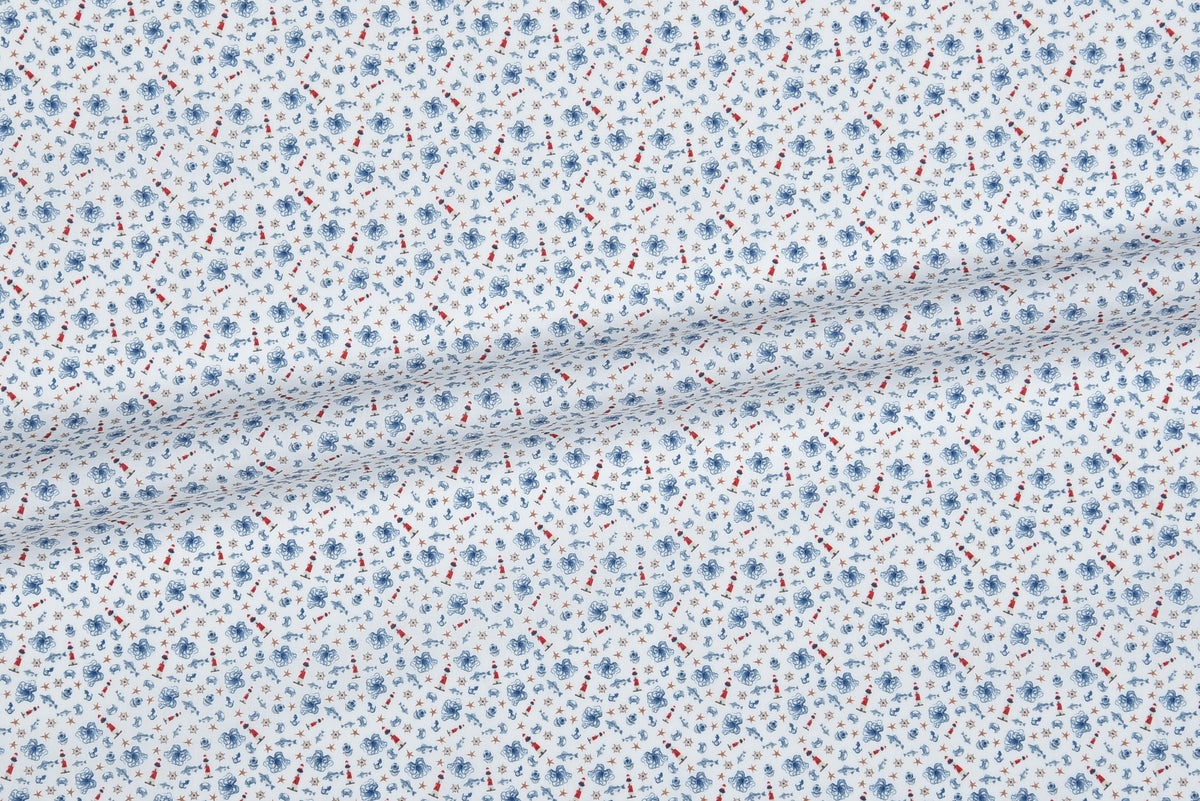Getzner Navy & Red Print on White Shirt - 3