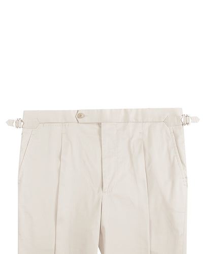 Ivory Cotton Twill Dress Pant