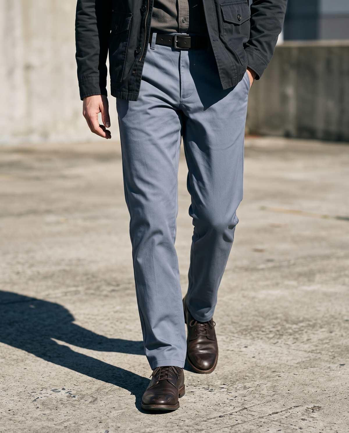 Genoa Chino Pant Soft Blue Grey - 1