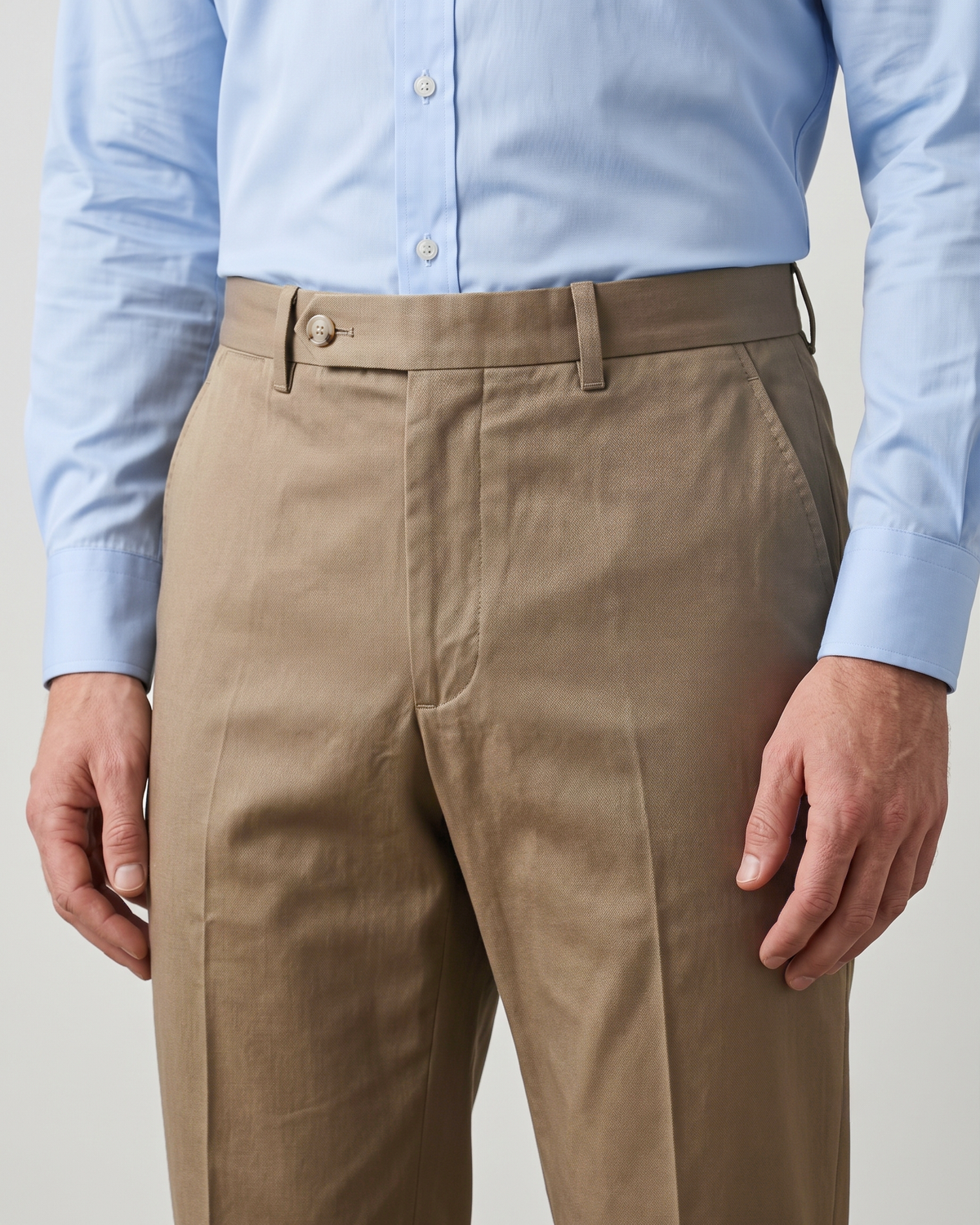 British Khaki Cotton Dress Pant - 2