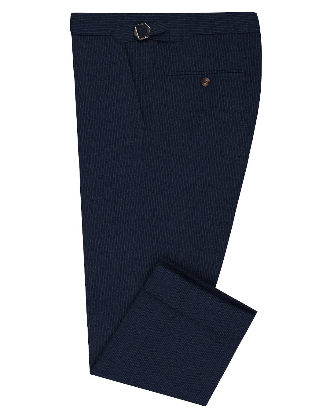 Vitale Barberis Canonico- 120s White Pin Stripes On Navy Flannel - 1