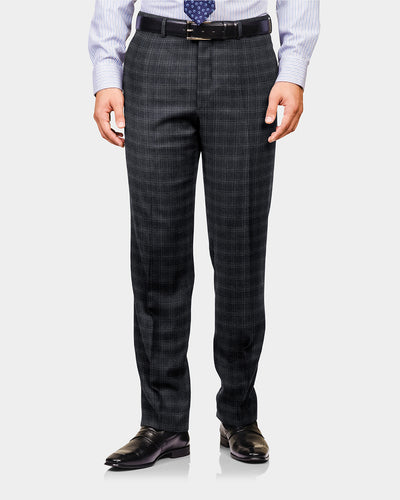 VBC Dark Grey Checks Twill Pant