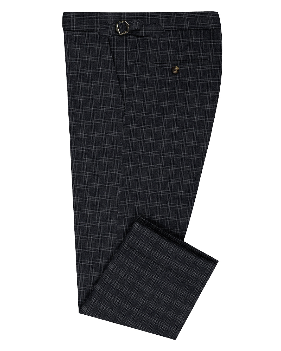VBC Dark Grey Checks Twill Pant - 1