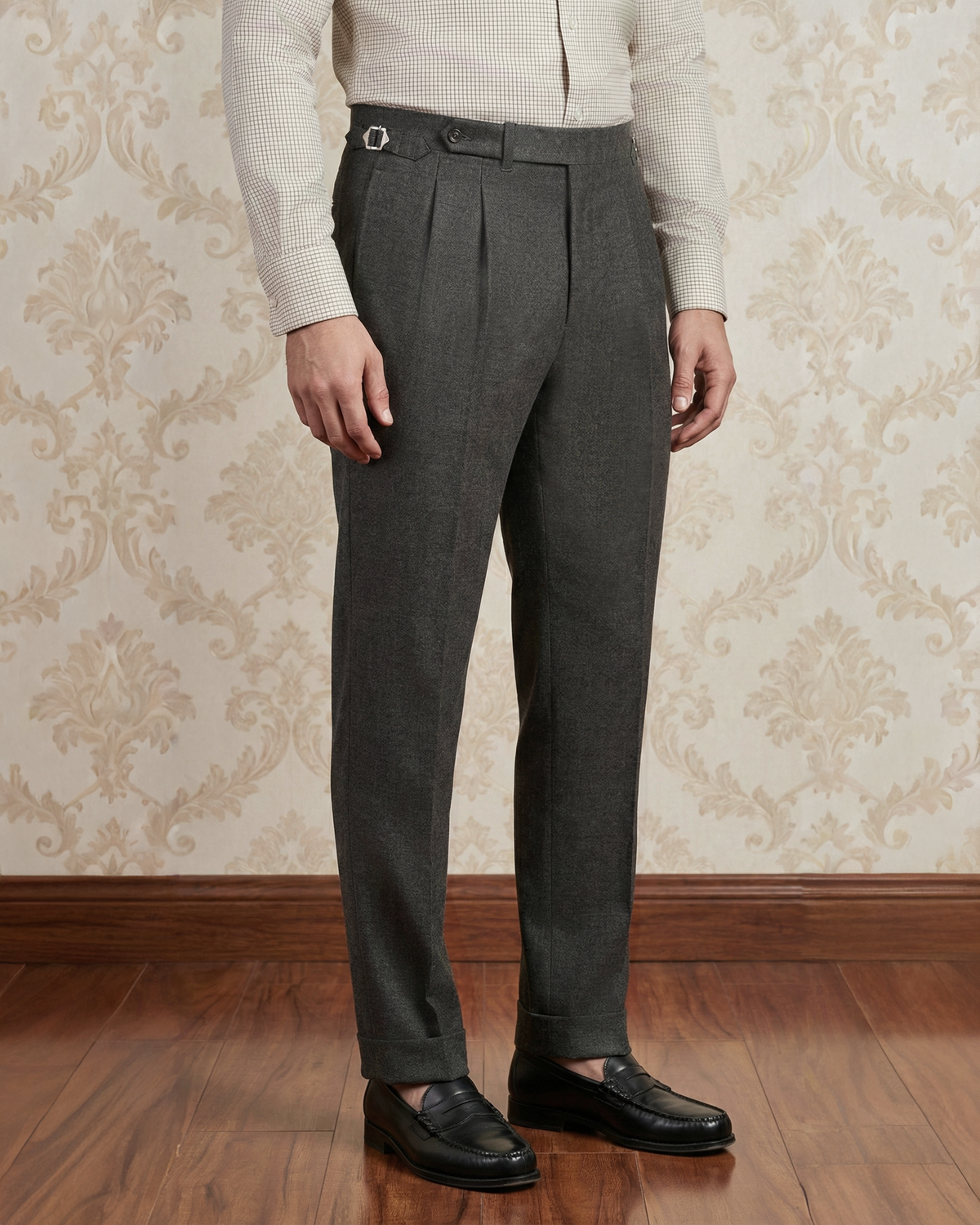 Dugdale Olive Grey Wool Flannel Dress Pant – Luxire Custom Clothing Dugdale Olive Grey Wool Flannel Dress Pant – Luxire Custom Clothing