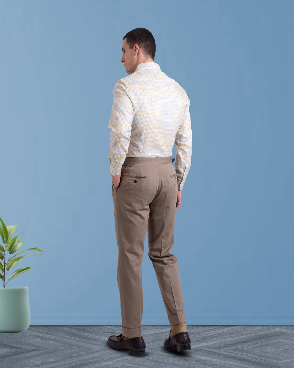 Pleated Sondrio Drab Twill Pant - 5