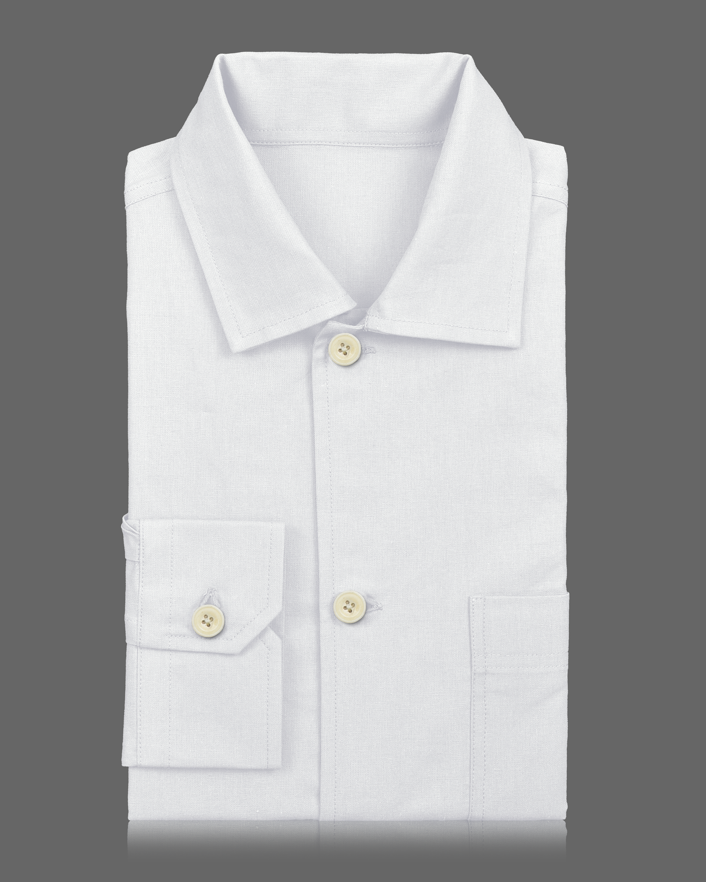 Fresco Cotton White Shirt Jacket