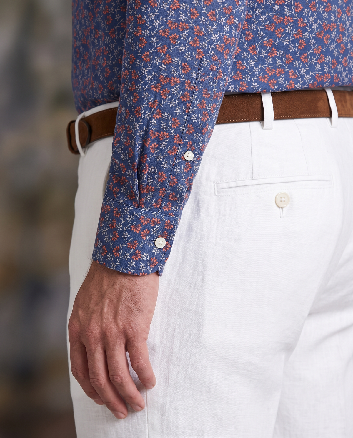 Getzner Floral Printed Shirt on Blue - 2