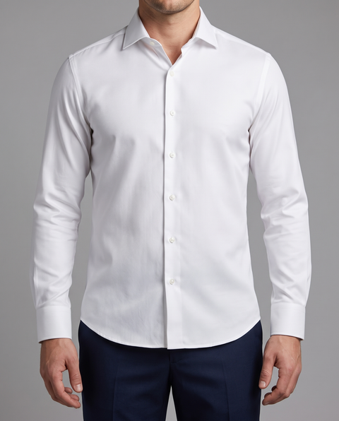 Nevron Wrinkle-Resistant White Hampton Twill Shirt