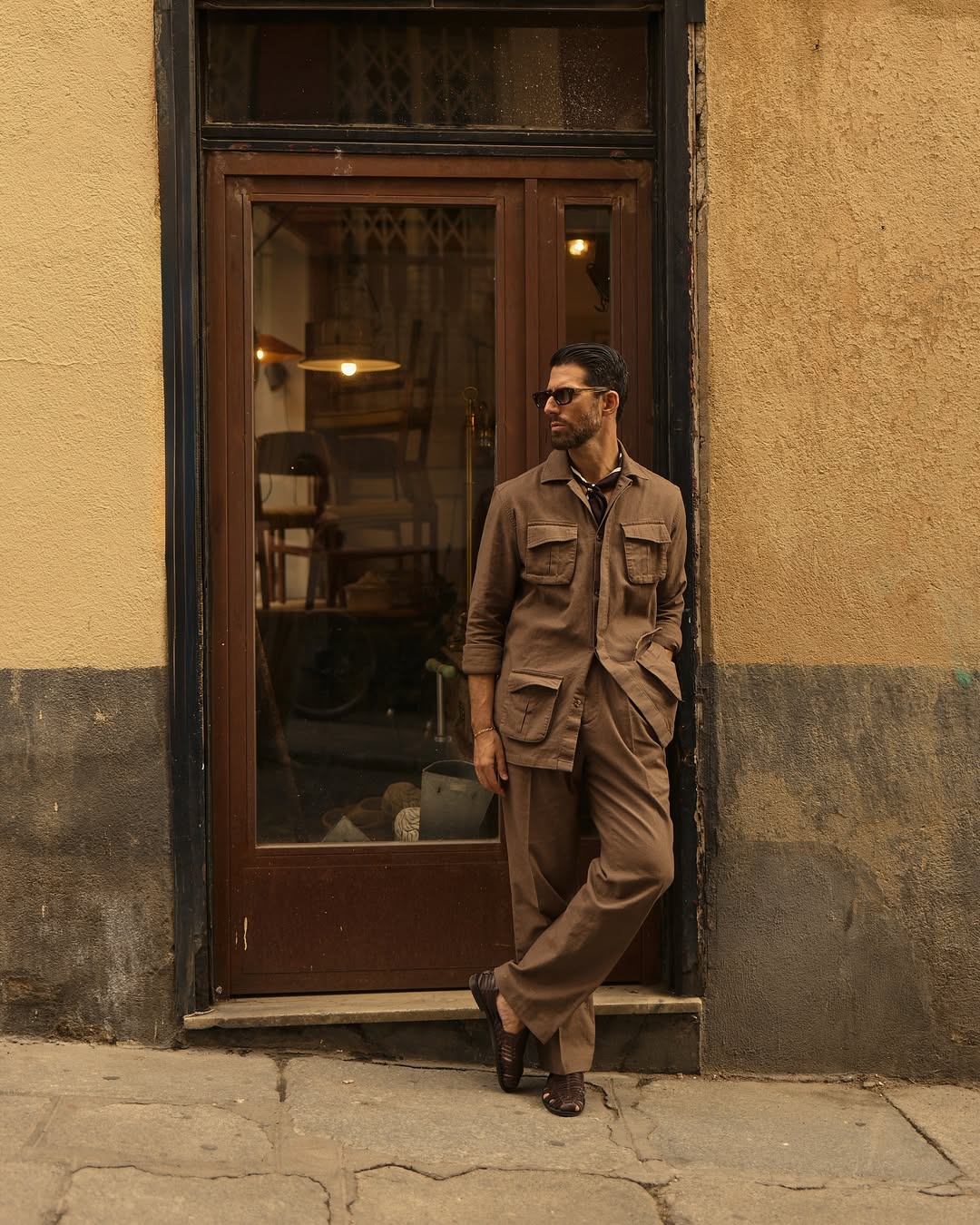 Linen Fresco Brown Pant - 2