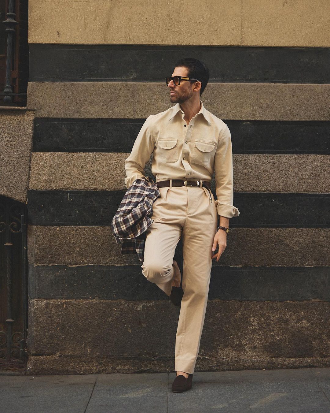Men's Ecru Twill Shirt — Luxire Custom Clothing