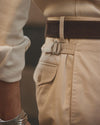 Pleated Khaki Twill Pant