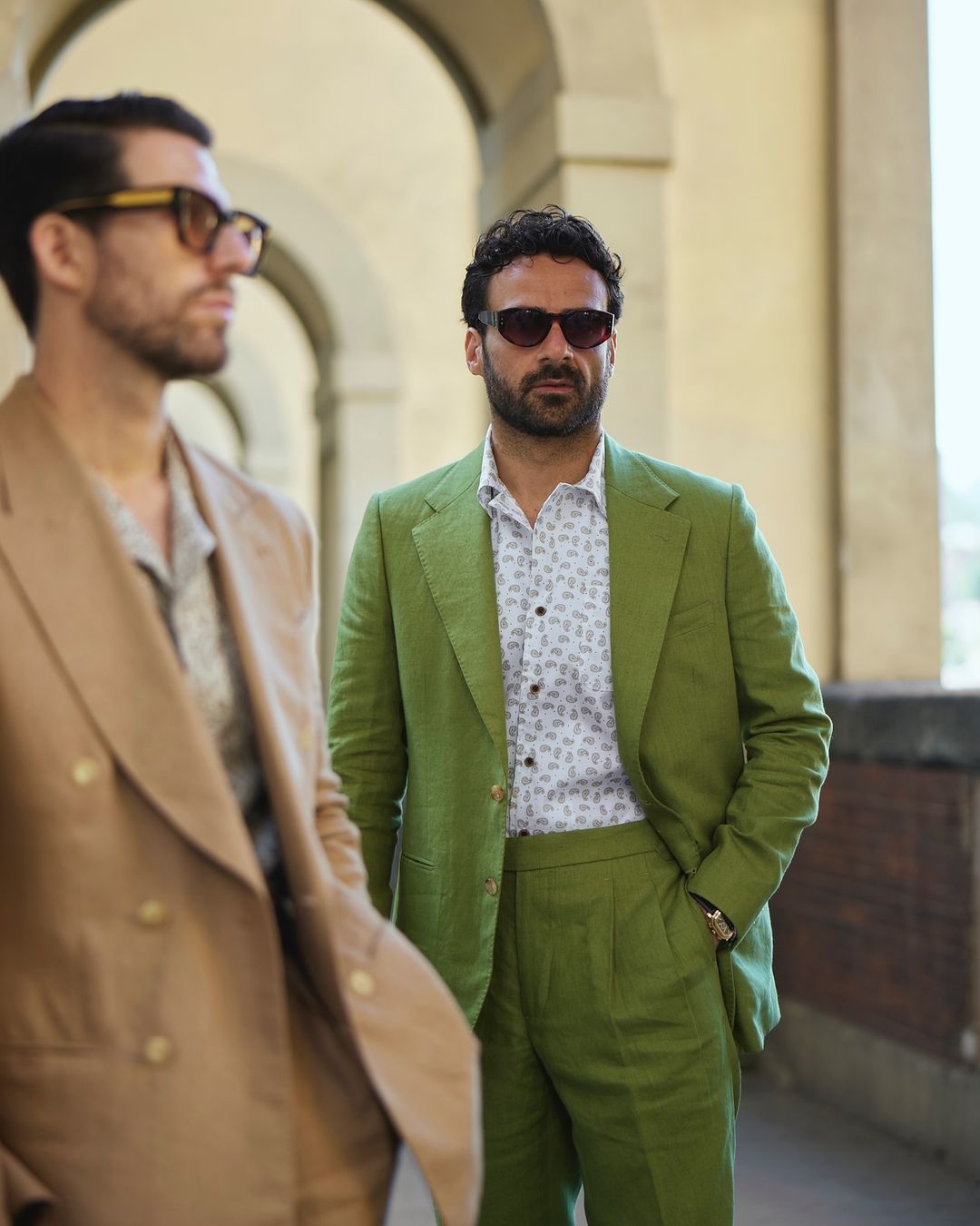 Linen Fern Green Jacket - 5