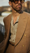 Linen Fresco Golden Brown Double Breasted Suit