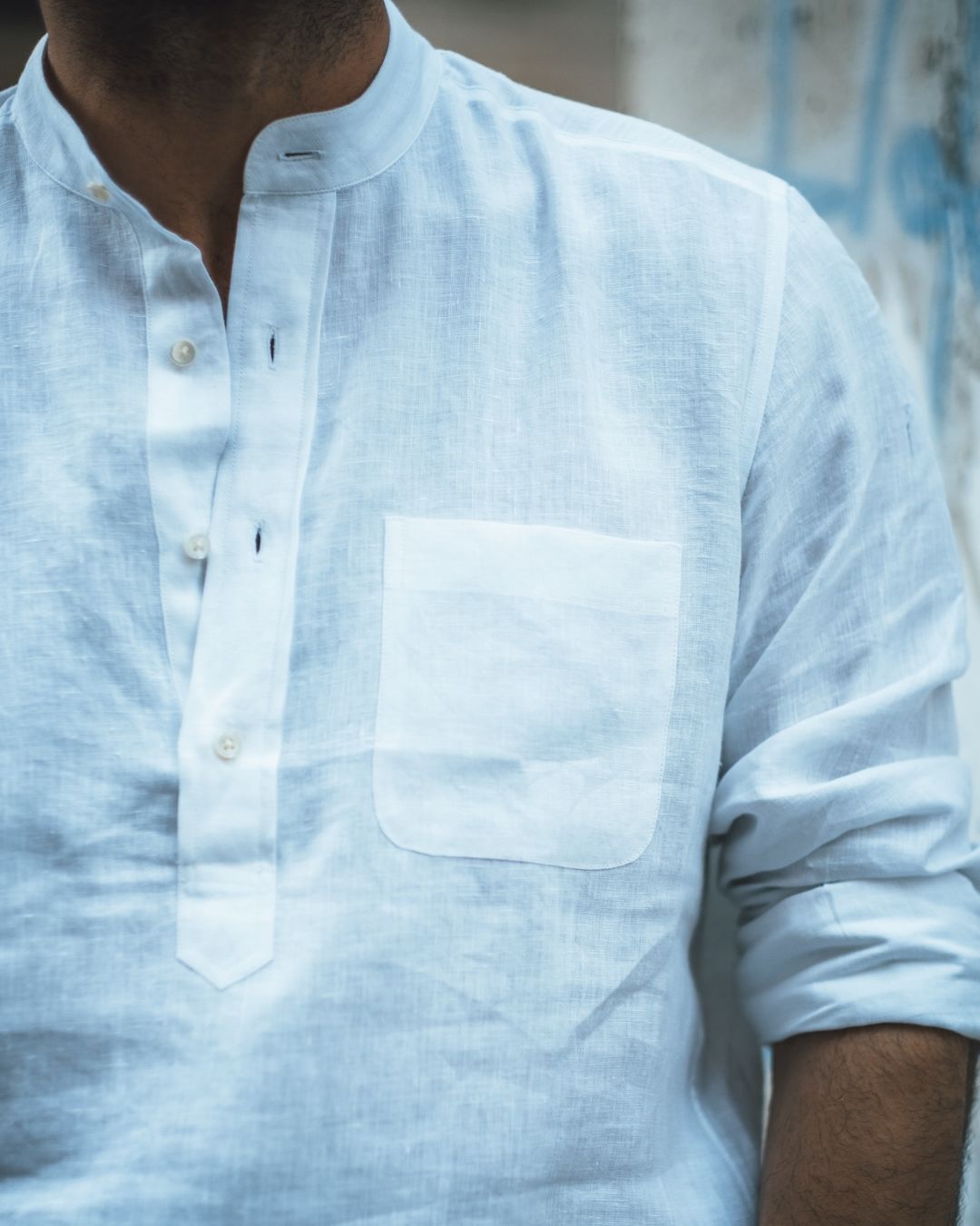 Fade Washed Light Blue Distressed Jeans - 5