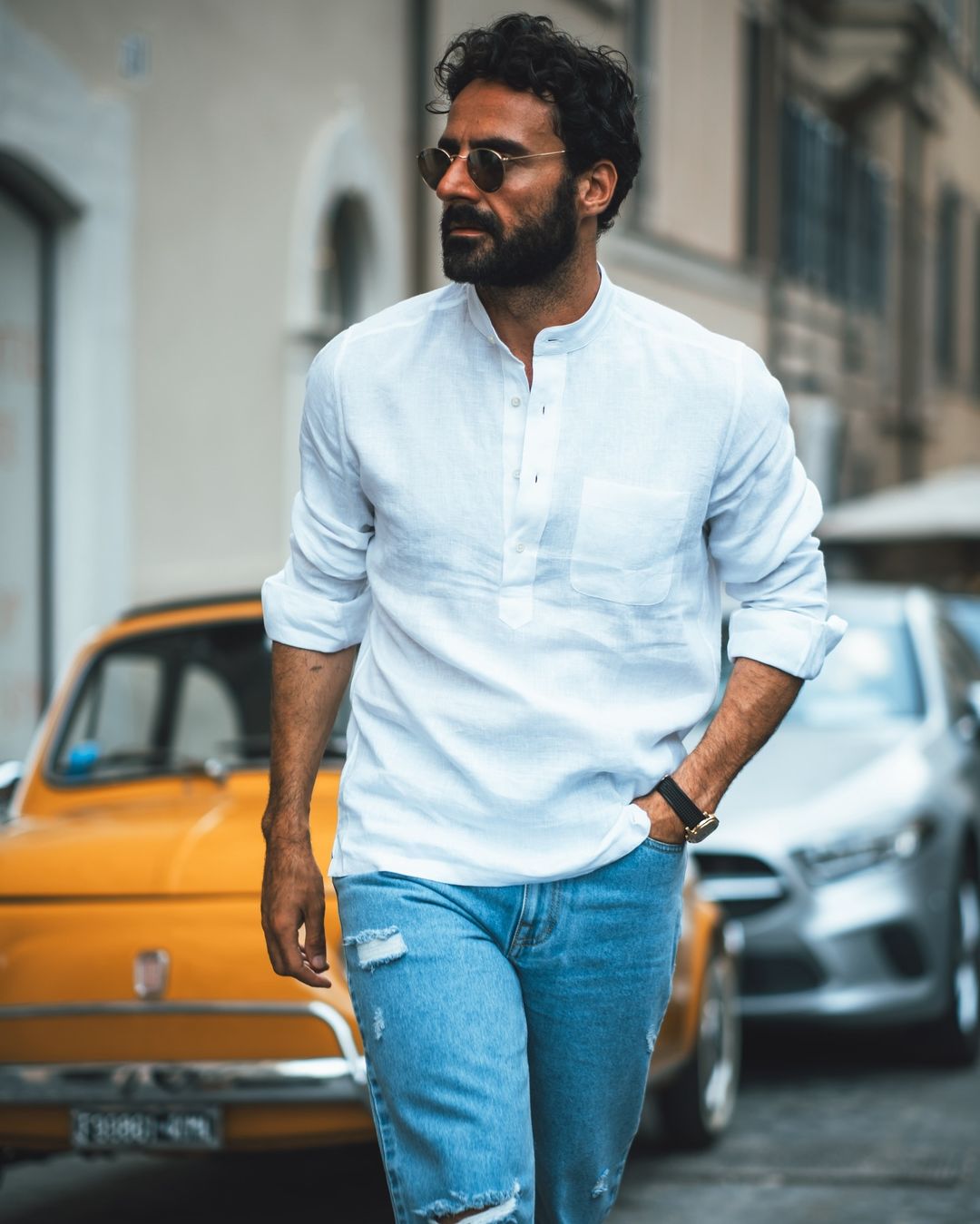 Crisp White Linen Summer Shirt