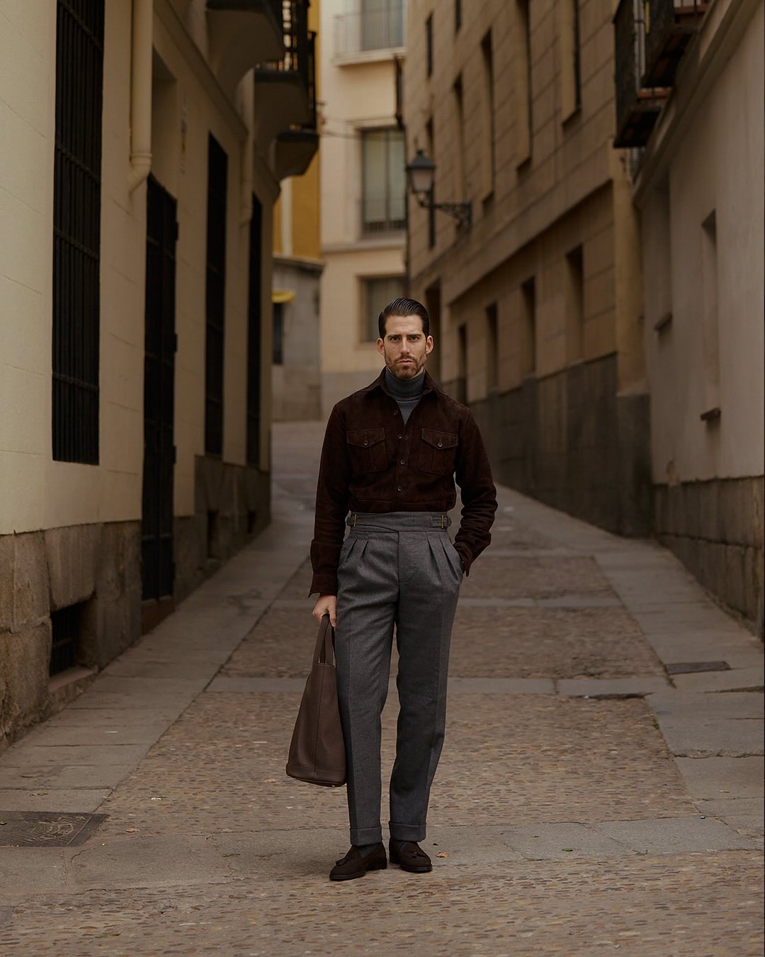 Brown Suede Leather Shirt - 8