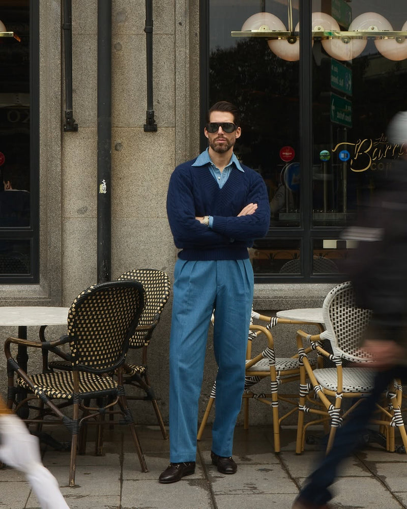 Fade Washed Hemp Cotton Chambray Shirt