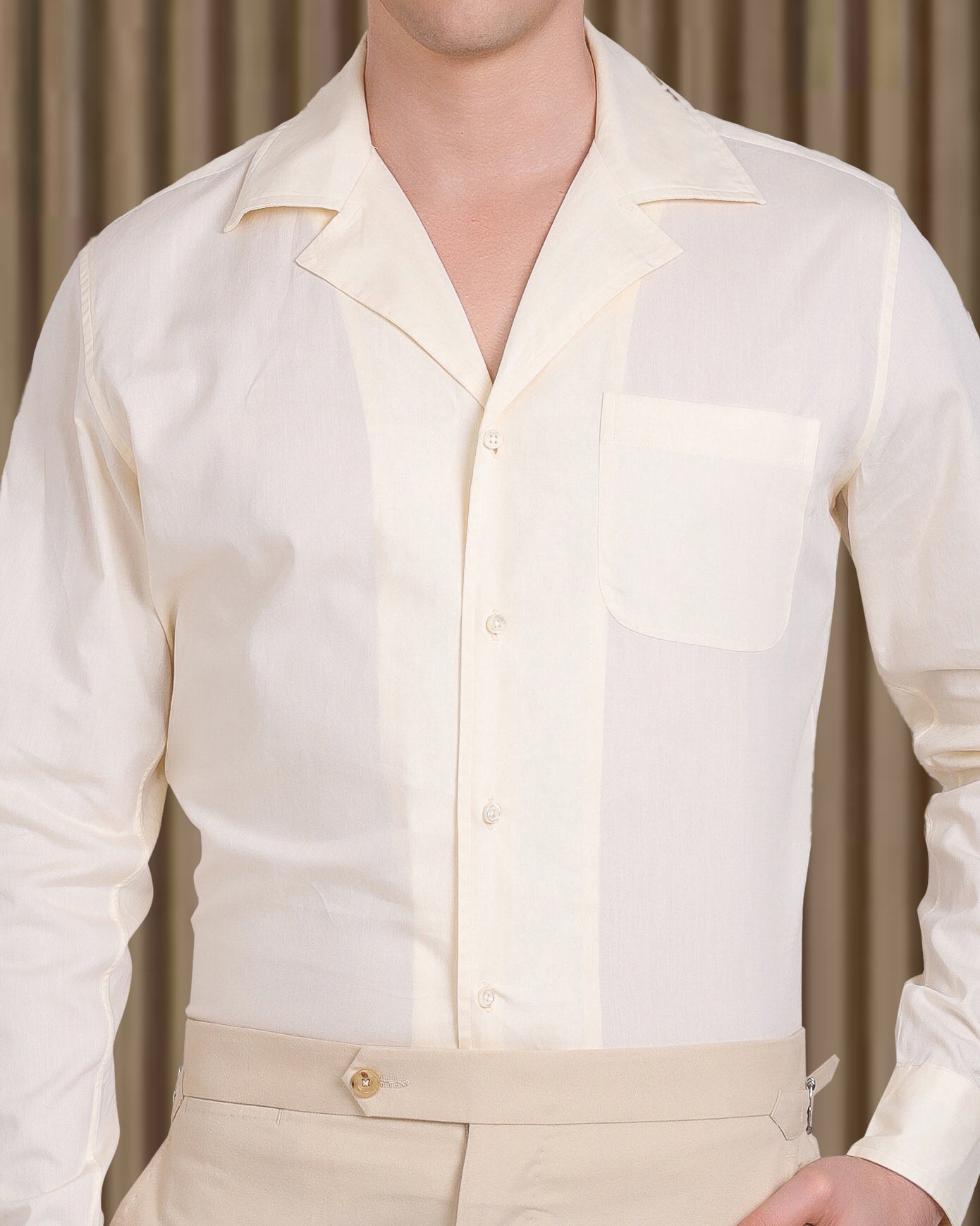 Summer Camp Collar Shirt in Pale Yellow