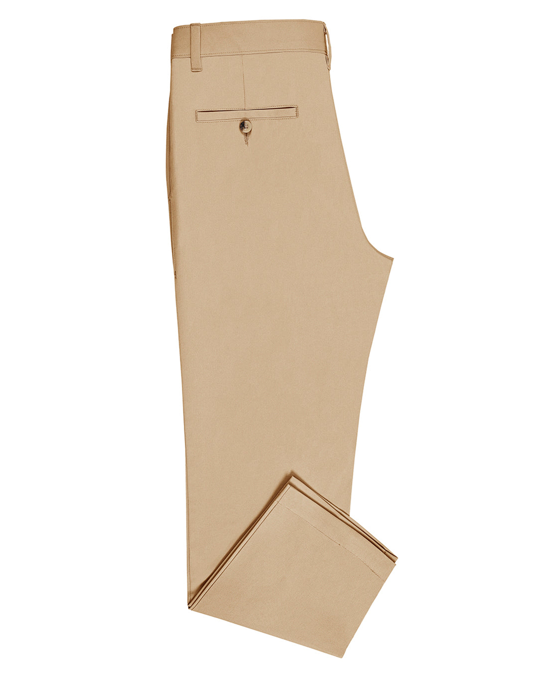 Side view of custom Genoa Chino pants for men by Luxire in beige