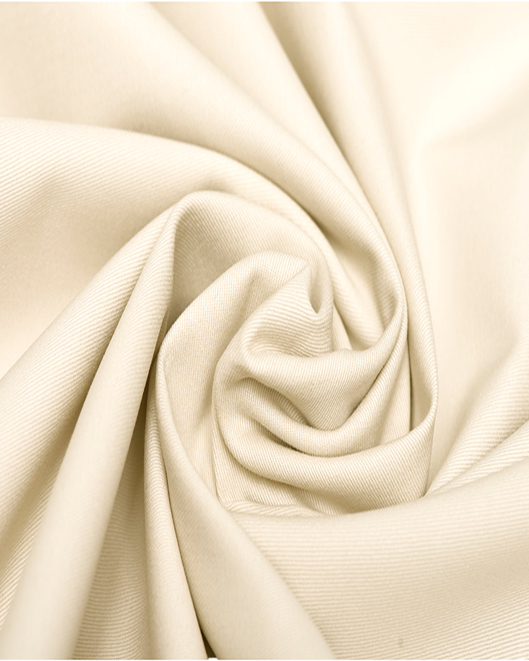 Closeup view of custom Genoa Chino pants for men by Luxire in ivory cream