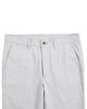 Front view of custom Genoa Chino pants for men by Luxire in light grey