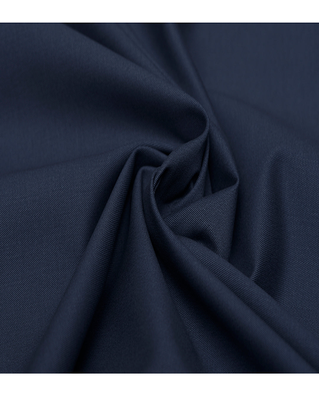 Closeup view of custom Genoa Chino pants for men by Luxire in midnight blue