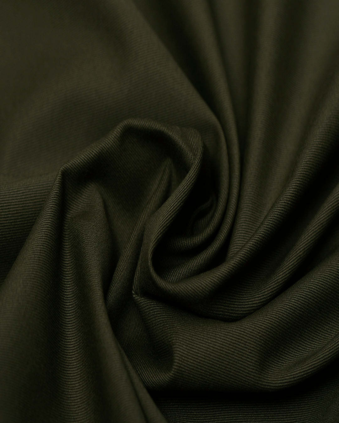 Closeup view of custom Genoa Chino pants for men by Luxire in olive green