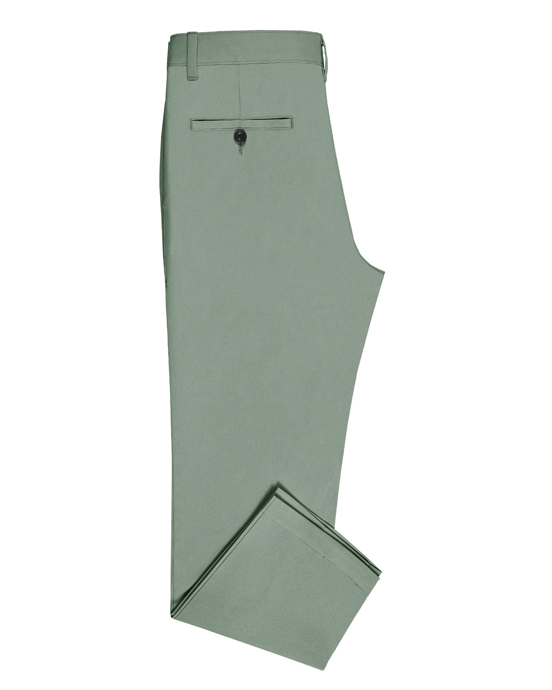 Side view of custom Genoa Chino pants for men by Luxire in pistachio green