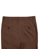 Back view of custom Genoa Chino pants for men by Luxire in chestnut brown