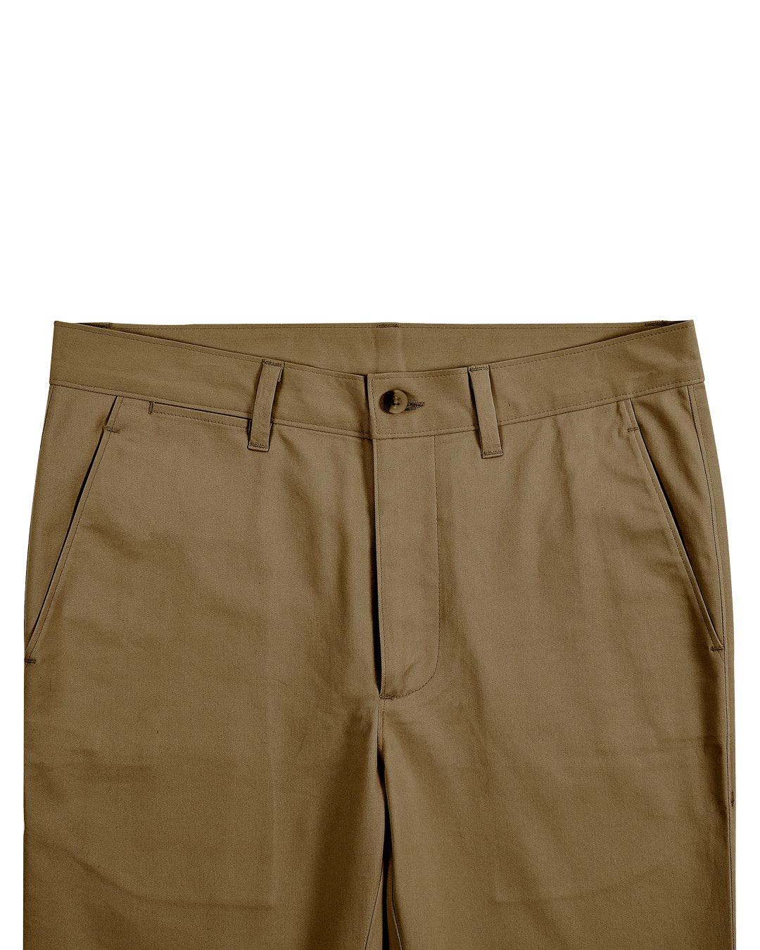 Front view of custom Genoa Chino pants for men by Luxire in copper