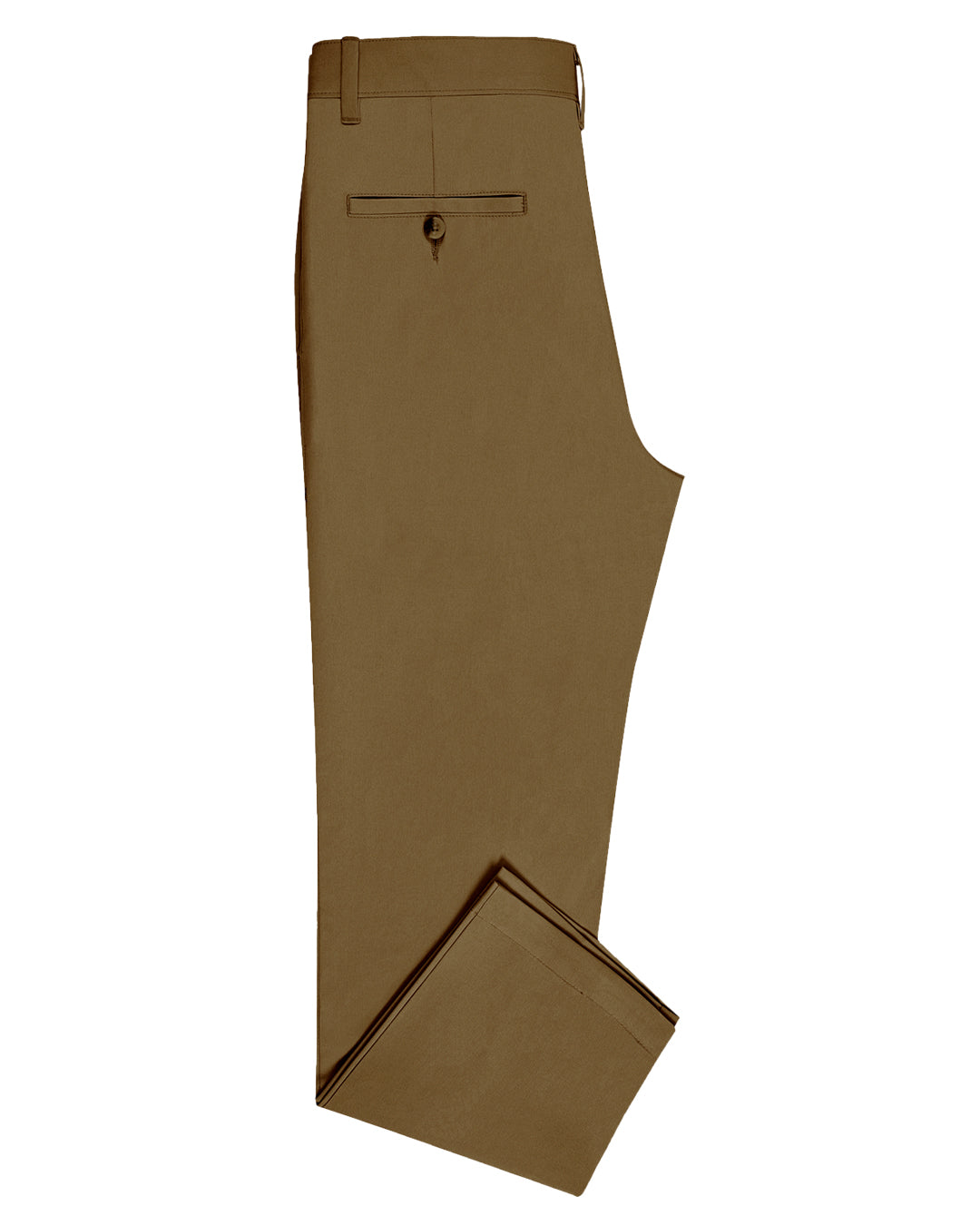 Side view of custom Genoa Chino pants for men by Luxire in copper