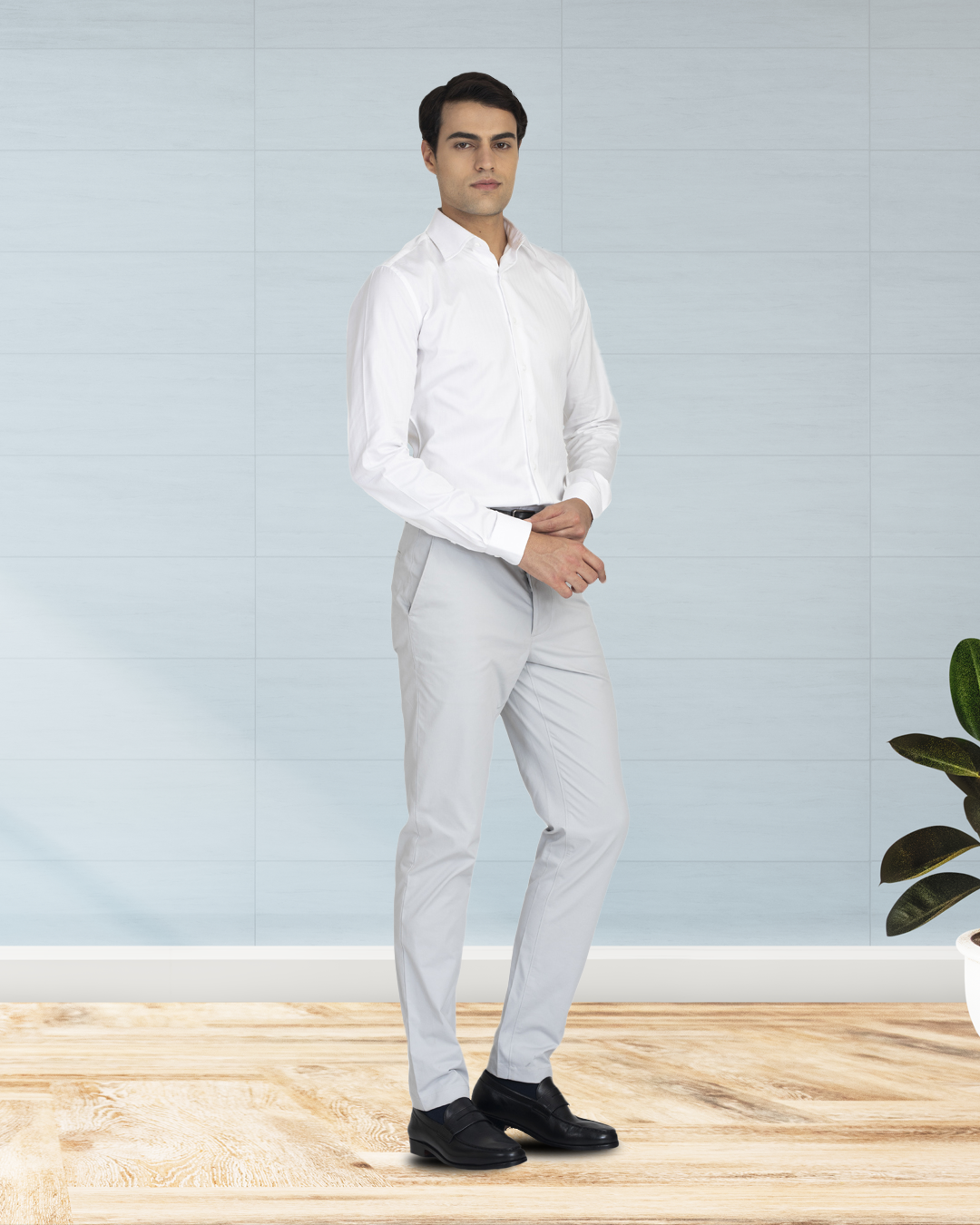 Genoa Light Grey Chino - 2