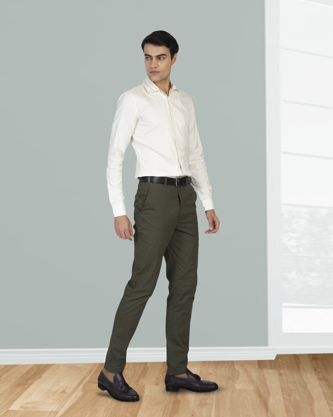 Genoa Olive Green Chino - 2