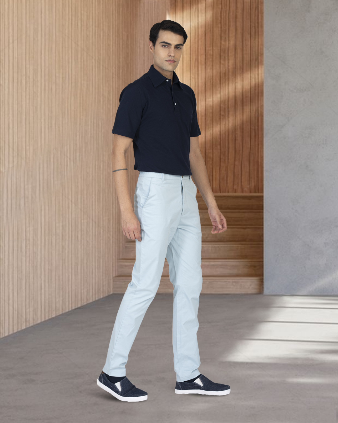 Genoa Powder Blue Chino - 3