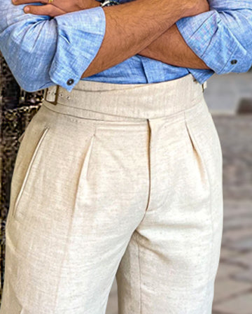 Gurkha Pants Linen Vintage Cream Birdseye