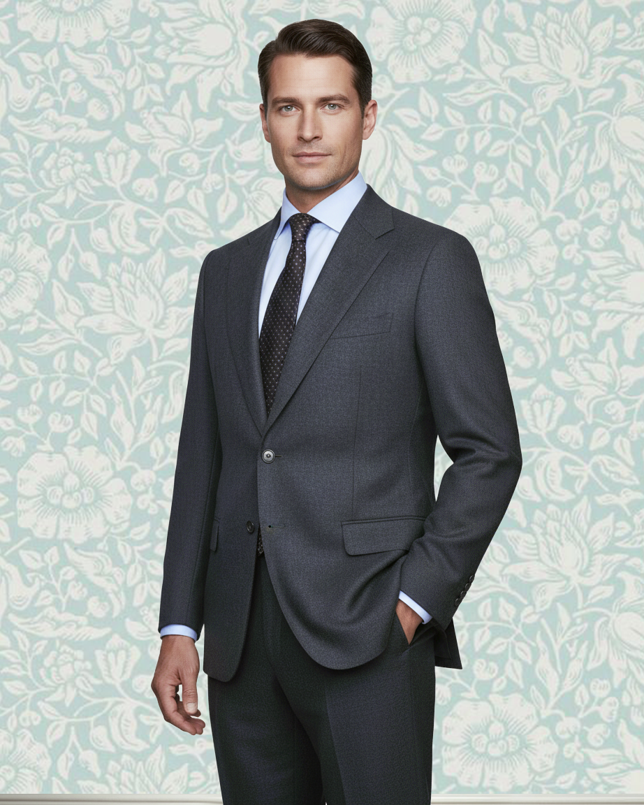 Dugdale Dark Grey Wool Flannel Suit
