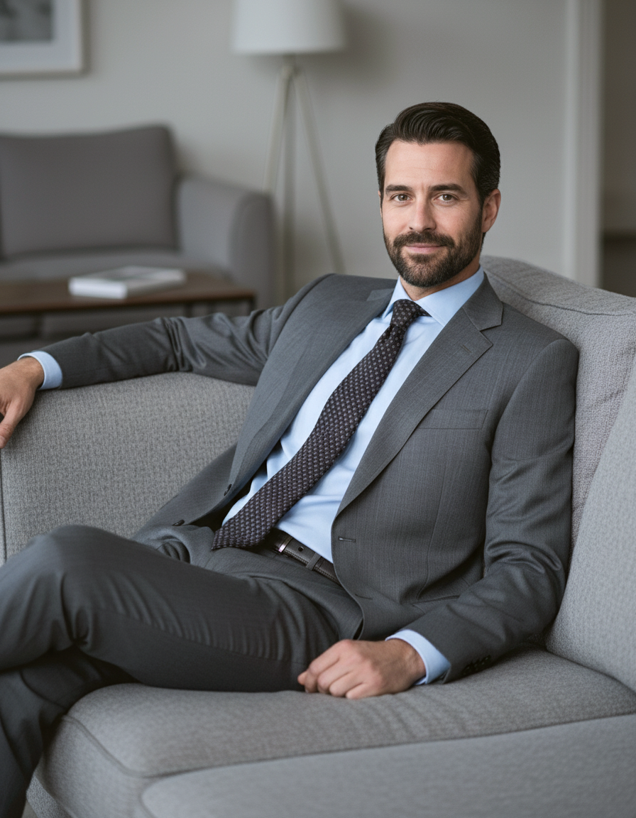 Washable Wool Suit: Mid Grey - 10
