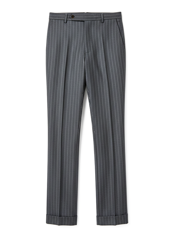 Grey Wool Pinstripes Pant