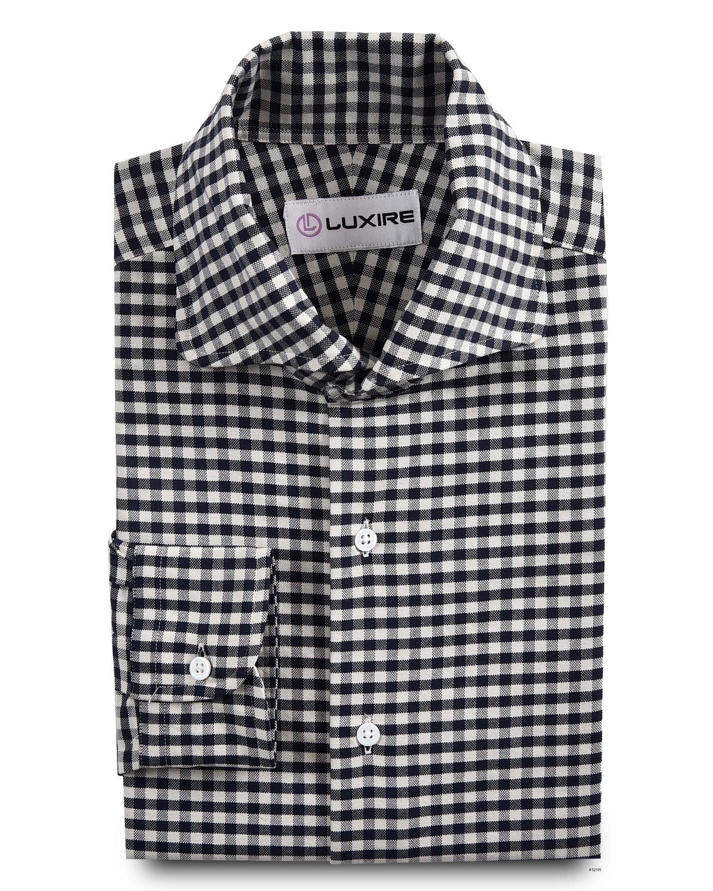 Dark Navy Ecru Gingham Shirt