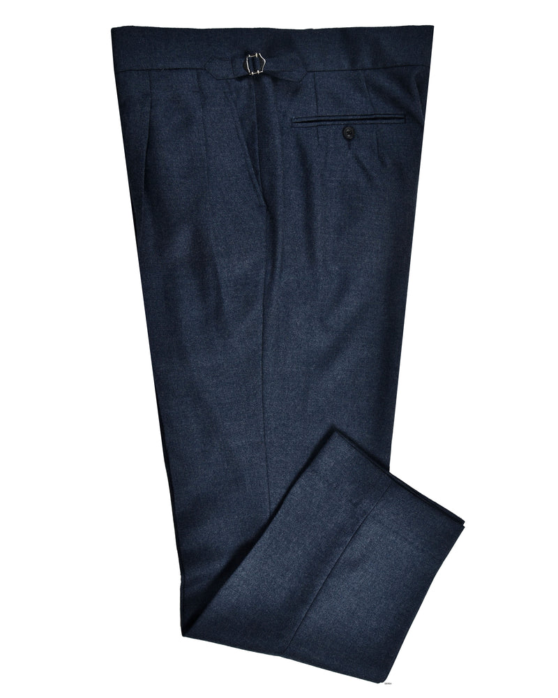 Dugdale Navy Blue Wool Flannel Dress Pant – Luxire Custom Clothing Dugdale Navy Blue Wool Flannel Dress Pant – Luxire Custom Clothing