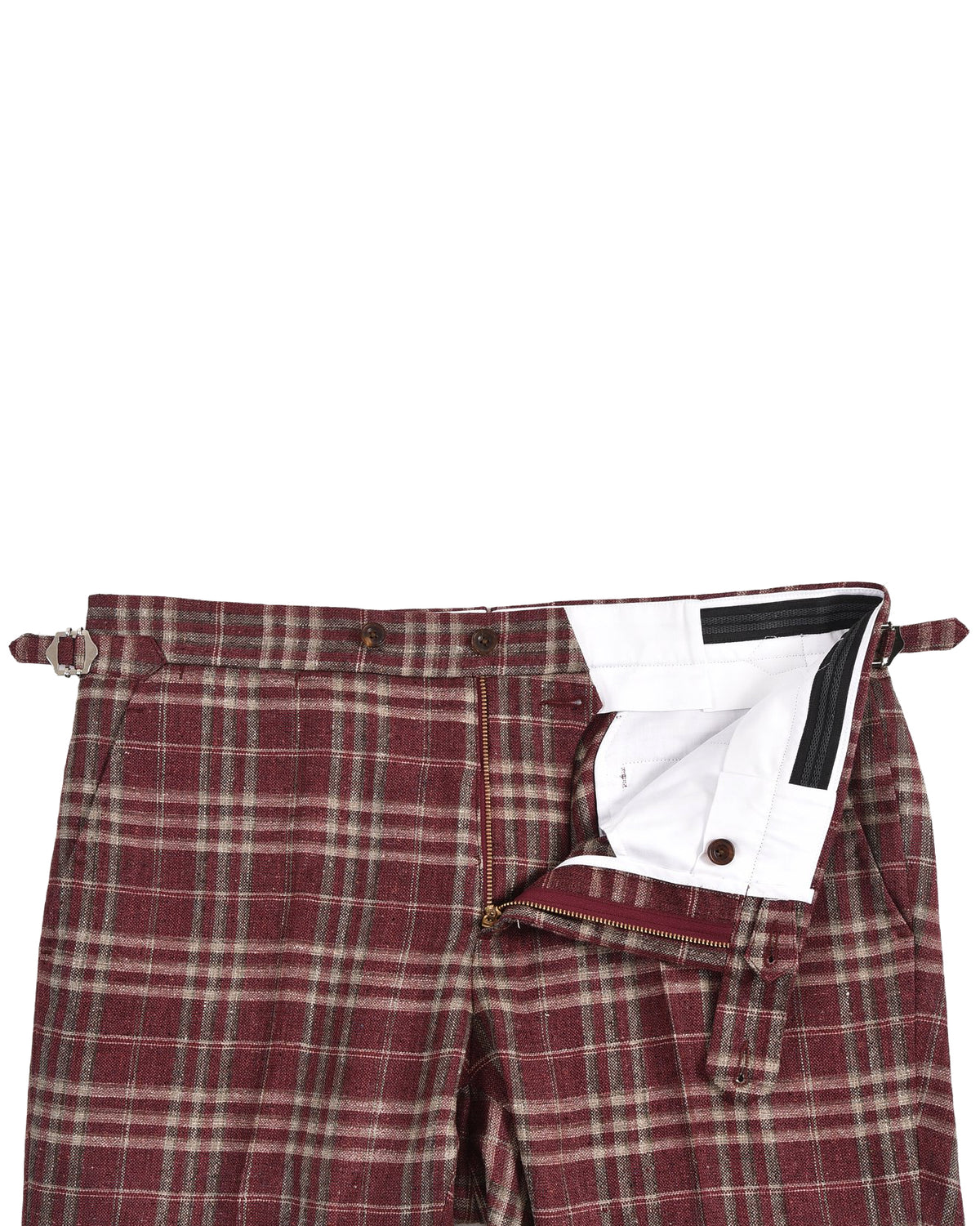 EThomas Maroon Windowpane Checks - 4