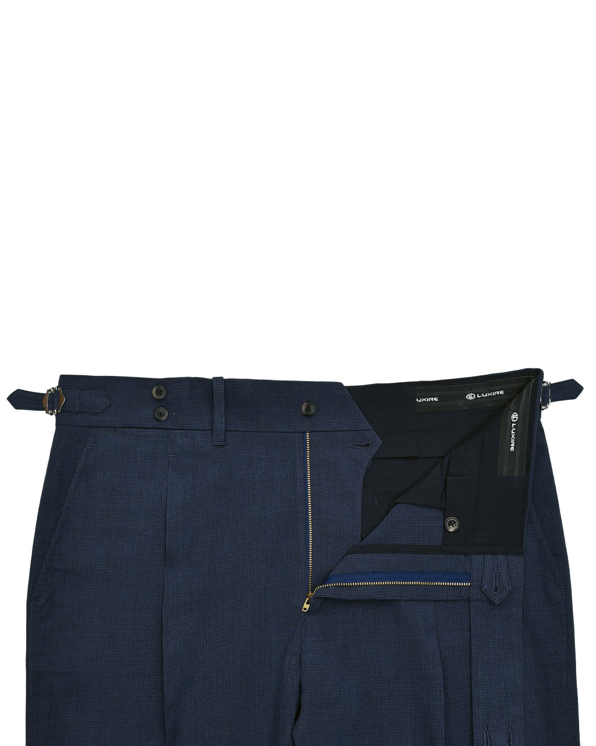 Sondrio: Linen Silk Houndstooth Blue - 4