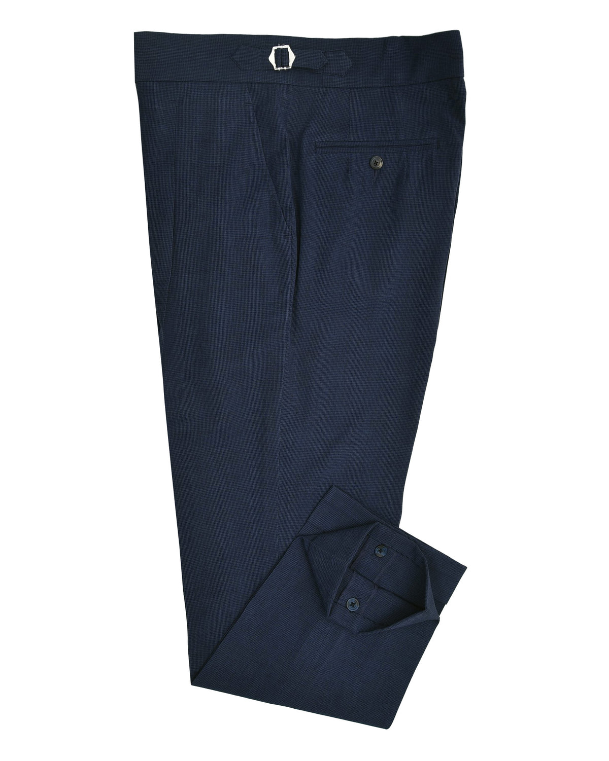 Sondrio: Linen Silk Houndstooth Blue - 2
