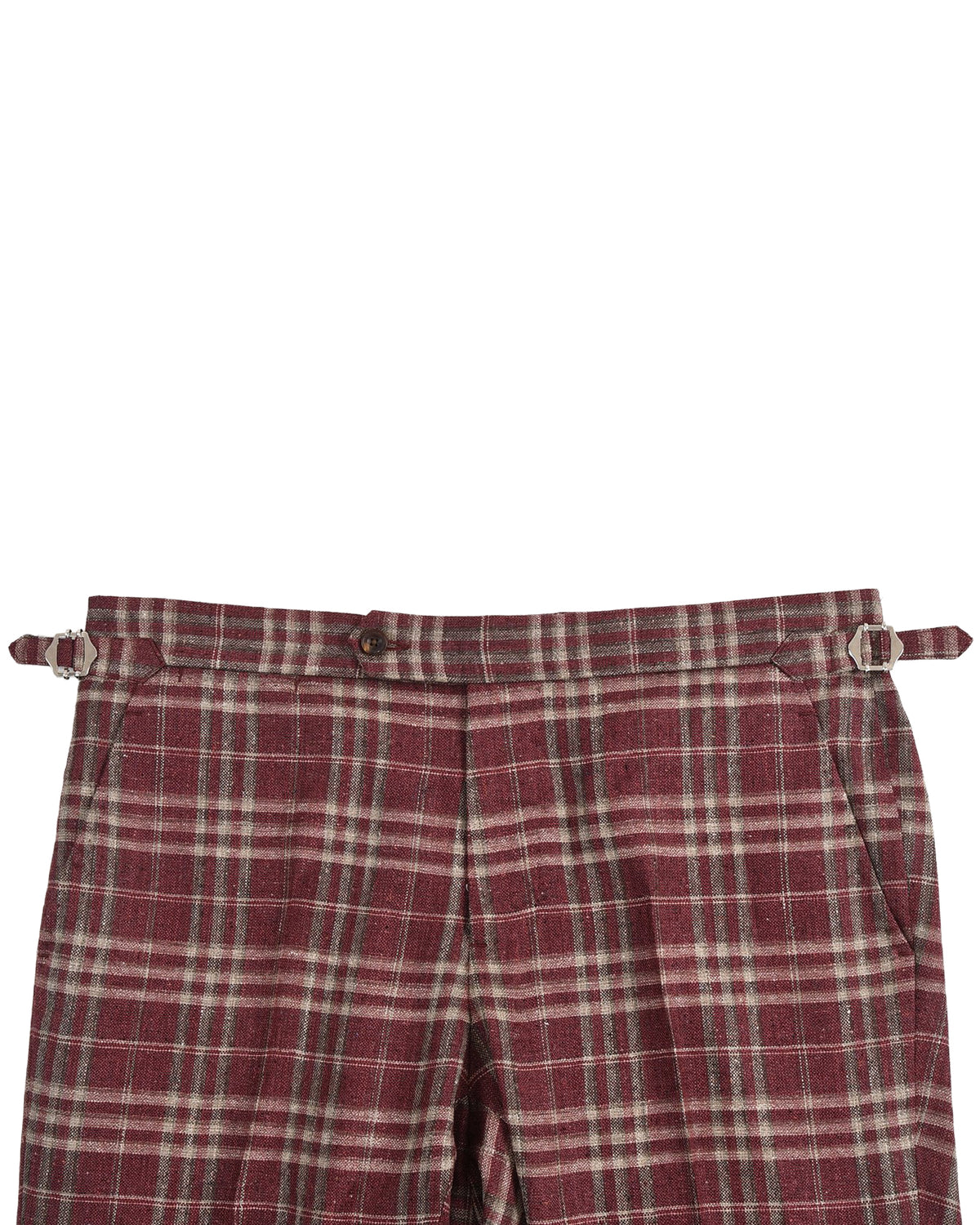 EThomas Maroon Windowpane Checks - 3